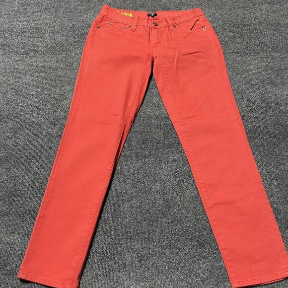 J Crew Toothpick Jeans Womens 25 Red Stretch Slim Fit Pants Classic Style - Picture 1 of 11